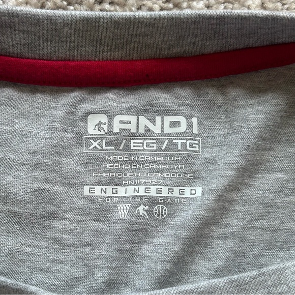 AND1 Men's Vintage Basketball Baller Graphic T-Shirt Size XL Gray - Picture 5 of 8